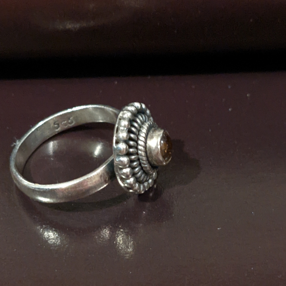 Silver Ring With Small Stone - image 5